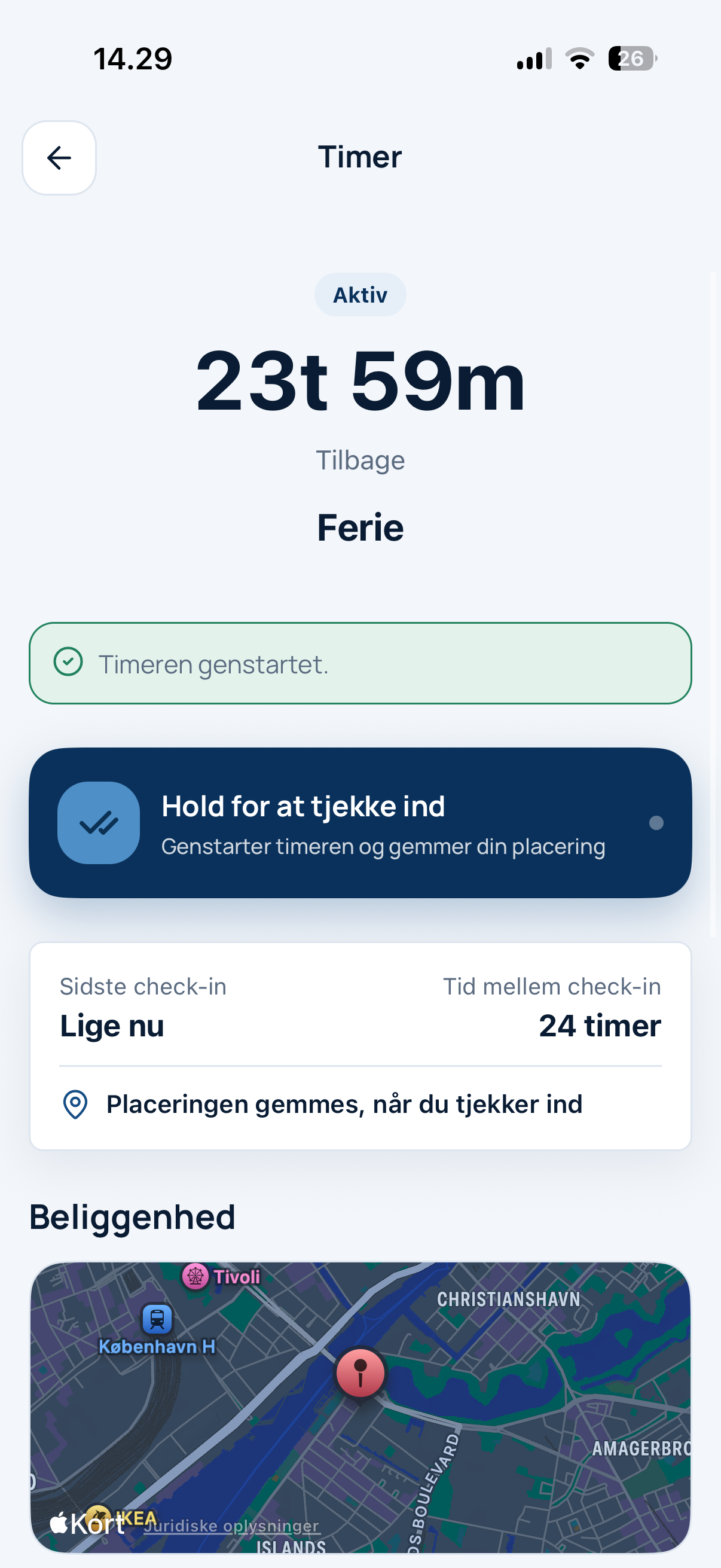 Timer details and location